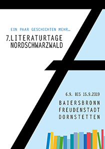 Cover Programmheft 'Literaturtage Nordschwarzwald 2019'. Gestaltung: Kirsten Bohlig